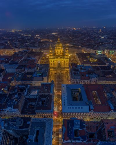 Blue hour above Budapest.