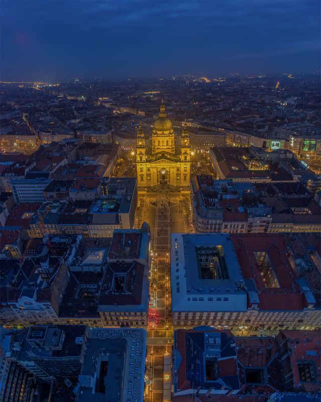 Blue hour above Budapest.