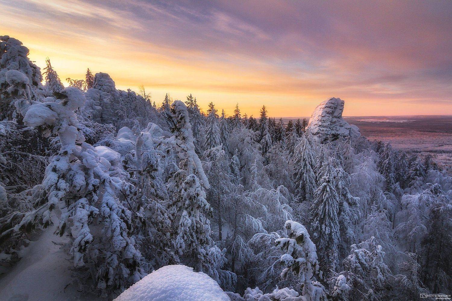 колпаки,пермский край,горы,гора качканар,качканар,зима,рассвет,чёртов палец, Антон Кошетаров