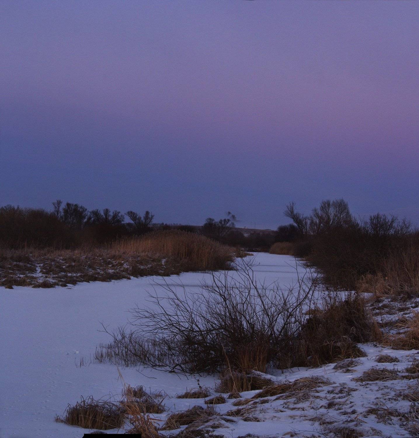 пейзаж река сумерки зима, Каранов Николай