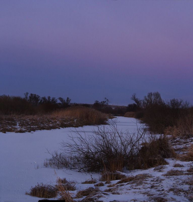 пейзаж река сумерки зима Сумерки над Ирсетью. фото превью