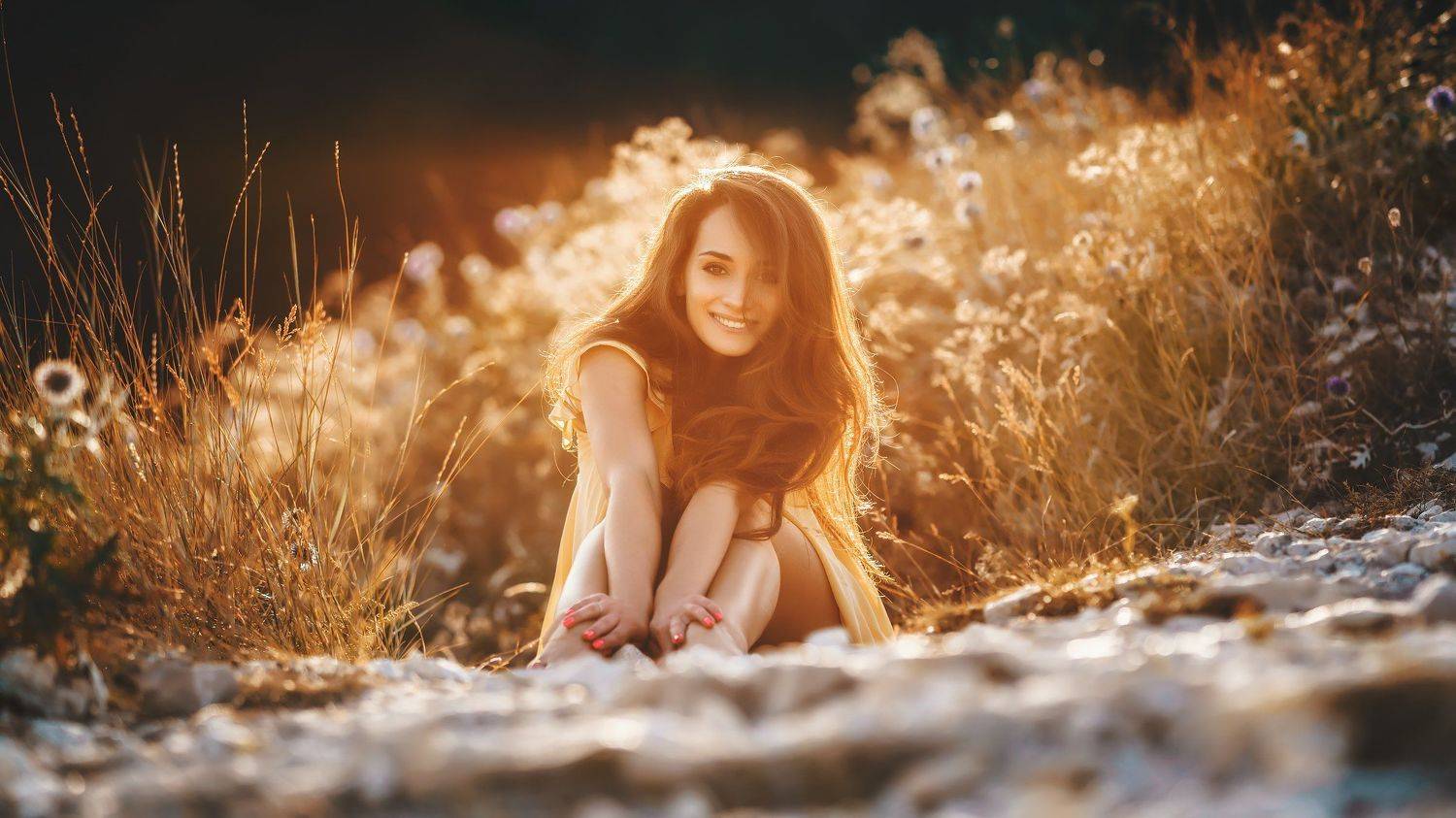 лето, девушка, солнце, контровый, горы, Вадим Миронов