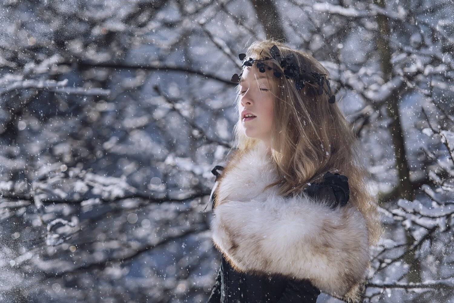 girl, portrailt, children, winter,, Anna Ścigaj