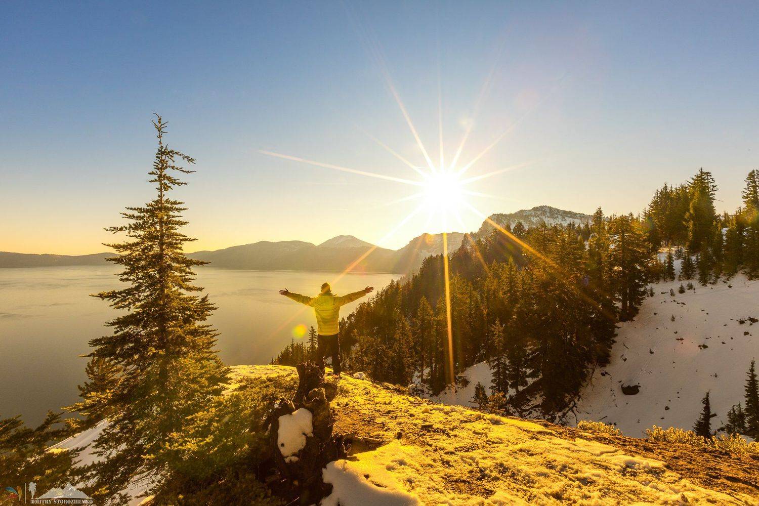 озеро, кратер, вода, солнце, краски, Дмитрий Стороженко