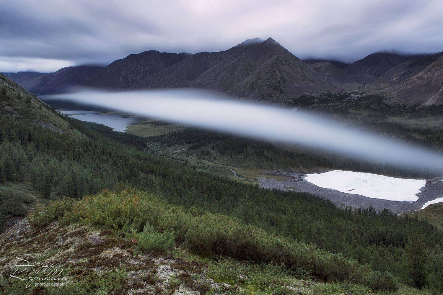 якутия, наледь, туман, озеро, Сергей Карпухин