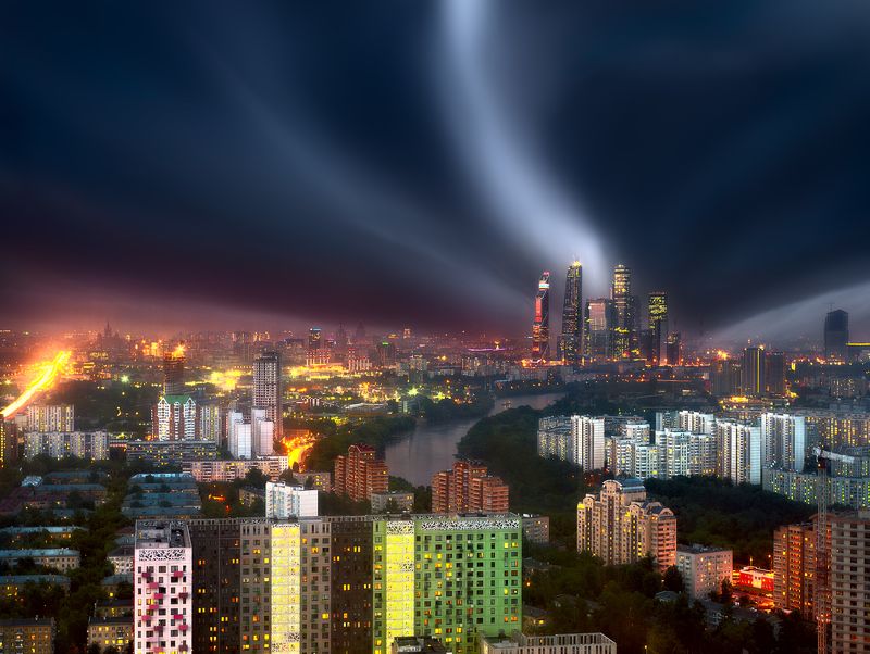 moscow, russia, city, street, москва, россия, городской, пейзаж, свысока, сити * фото превью