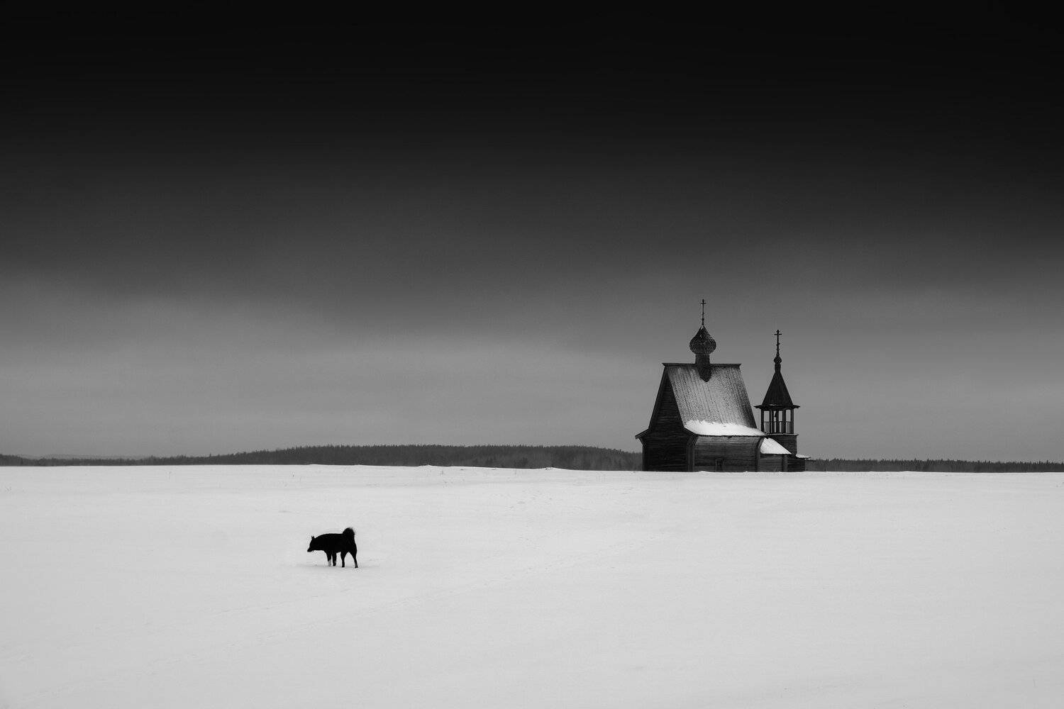 россия, архангельская область, кенозерье, пейзаж, зима, снег, минимализм, церковь, север, заповедник, Оборотов Алексей