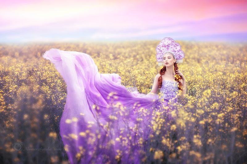 кокошник, фешн, сказка, красавица Purple dreams фото превью