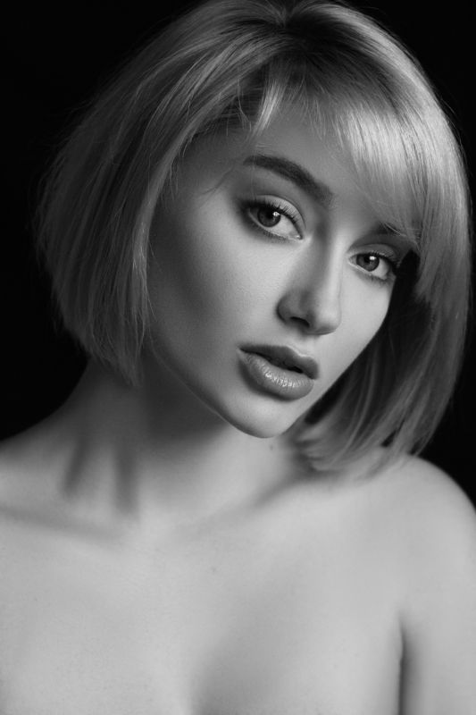 portrait, портрет, девушка, глаза, глаза зеркало души, bw, чб, черно-белое Anna фото превью