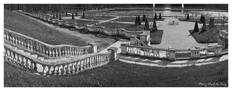 петергофские черно-белые панорамы фото превью