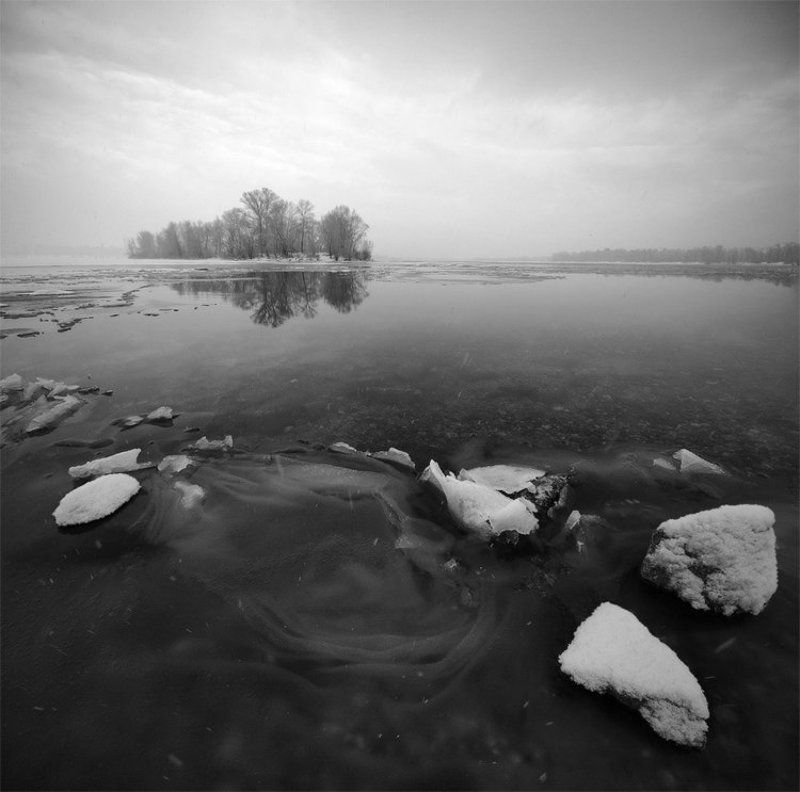 город, чб, киев, природа, панорама, пейзаж, снег, зима, лед *** фото превью