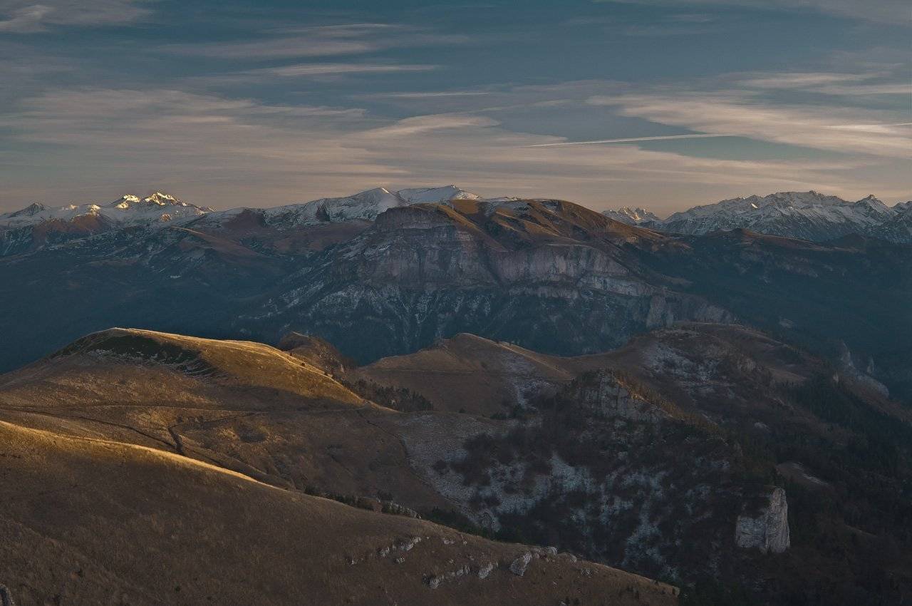 горы, кавказ, закат, осень, Фёдор
