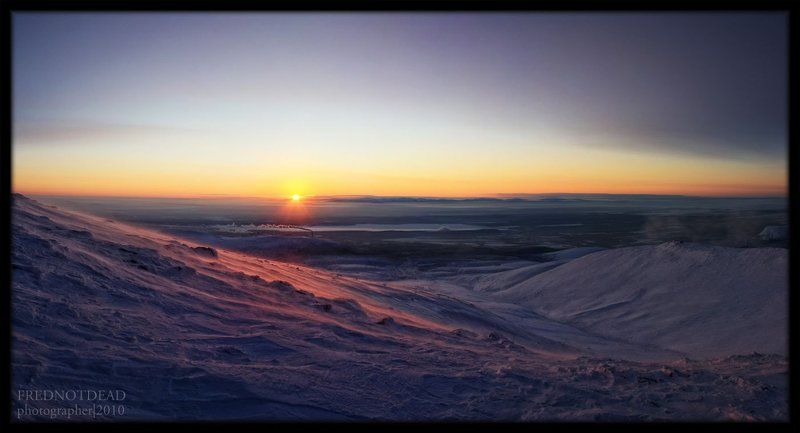 снег, горы, закат Хибинские зарисовки фото превью