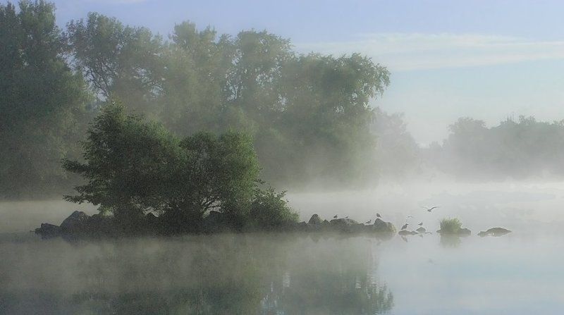 утро., озеро *** фото превью