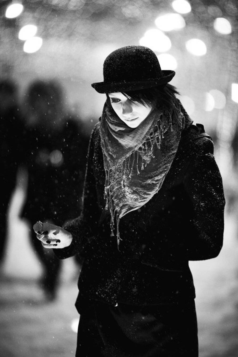 смайзл, портрет, девушка, зима, Александр Ёж