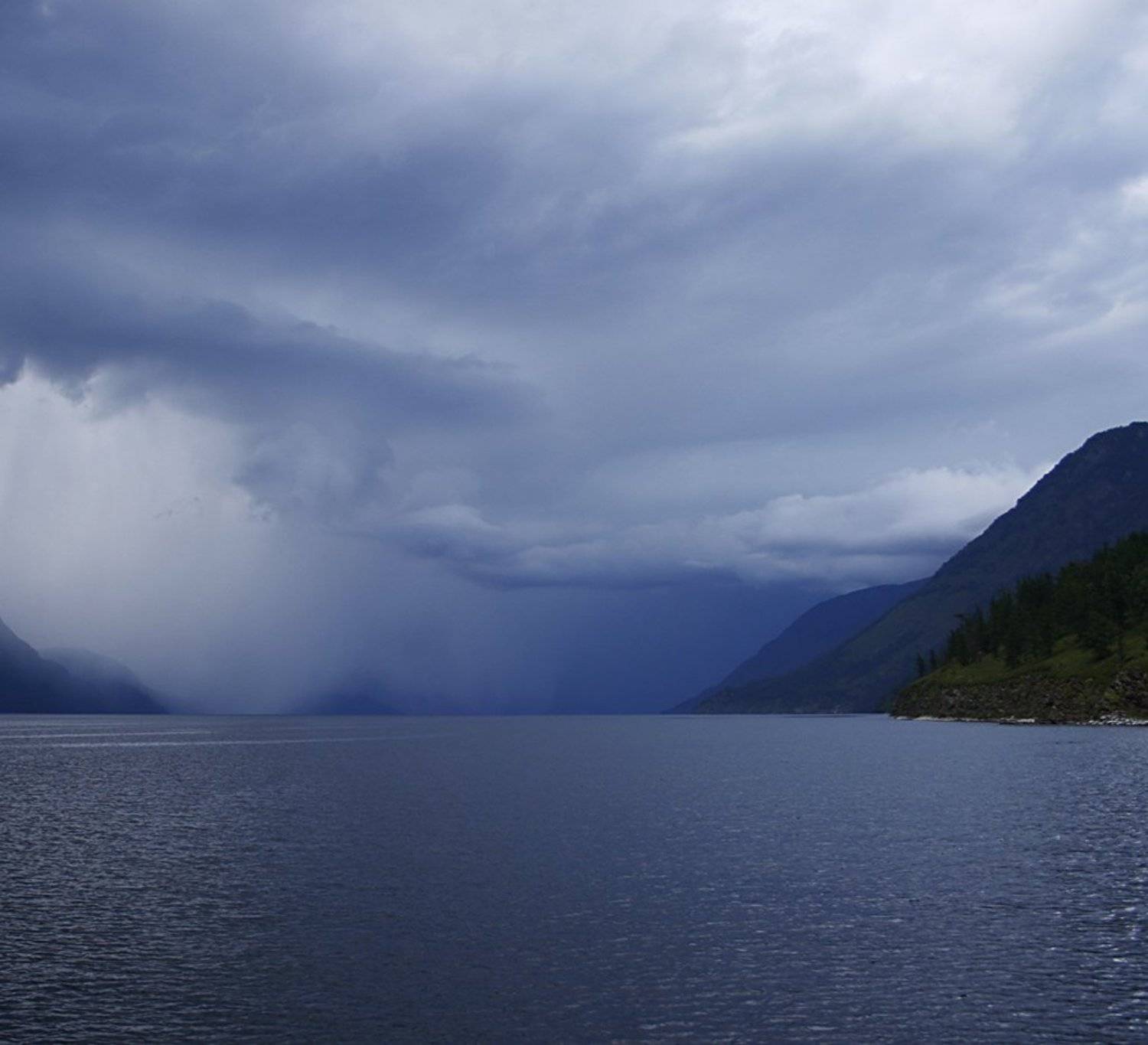 алтай, телецкое, озеро, шторм, стена, природа, muscka