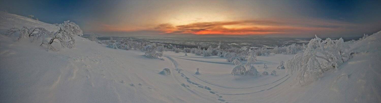 кольский, полуостров, зима, полярная, ночь, locus