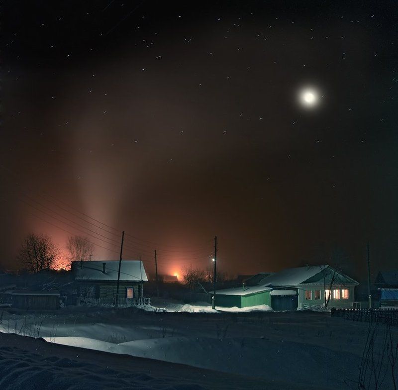 деревня, ночь, бабы, сено, баня Зимняя ночь фото превью