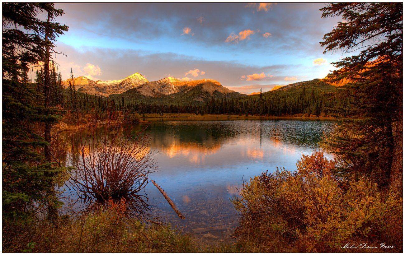mountains, fall, sunrise, Michael Latman