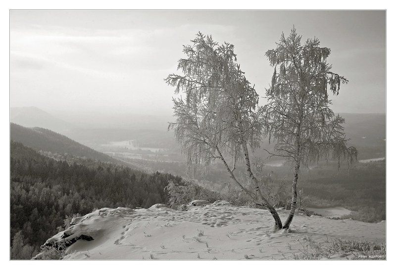 горы, южный урал, Заснеженно, сонно, просторно фото превью