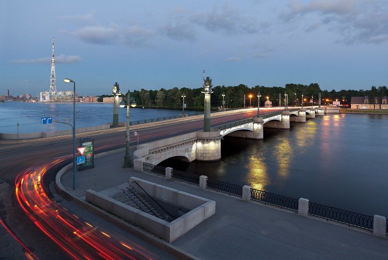 Белые ночи, большая невка, каменный остров, санкт-петербург, телебашня, ушаковский мост Ушаковский мост фото превью