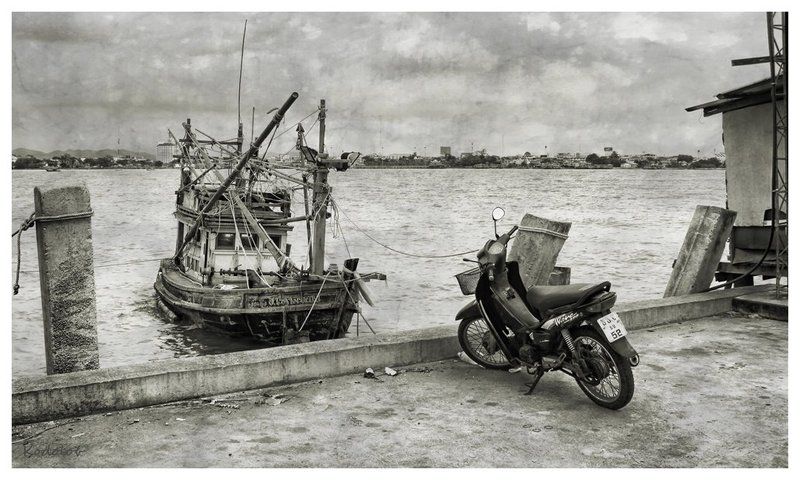 море, мотоцикл, лодка, путешествие Возьми меня в море? фото превью