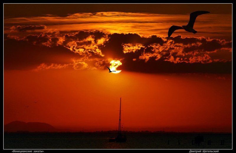 венеция, парусник, закат Венецианские закаты - 2 фото превью