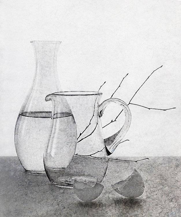 натюрморт, стекло, ваза, кувшин, скорлупа, свет, Ирина Фурашова