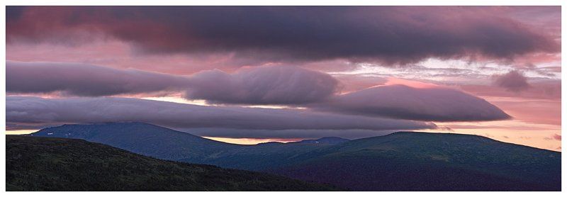 лето,небо,северный урал,горы,панорама Причудливое небо Уральских гор фото превью