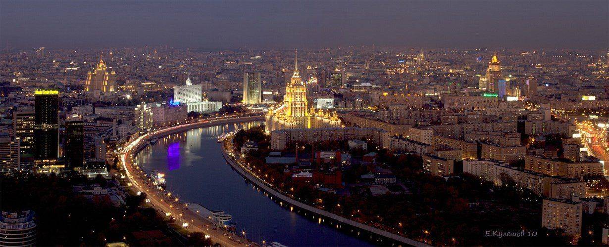 москва, панорама москвы, гостиница украина, москва река, дом правительства, кулешов евгений, Кулешов Евгений