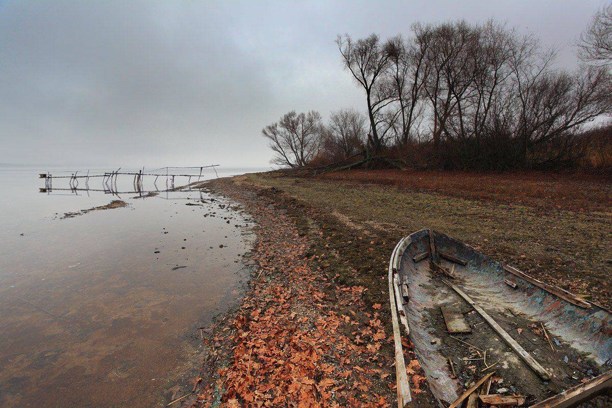 ноябрь, осень, лодка, печенеги, Михаил Псарёв