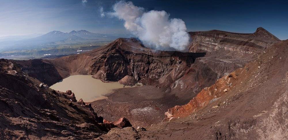 камчатка, вулкан, горелый, , лето, озеро, кислотное, пресное, Денис Будьков