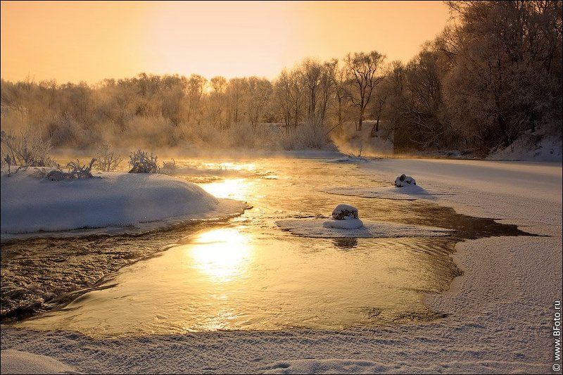 река, липецкая область, красивая меча, зима, рассвет Крещенское утро фото превью
