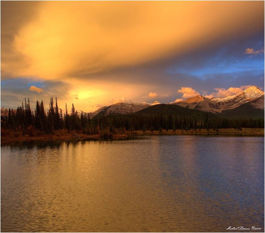 mountains, fall, sunrise, Michael Latman