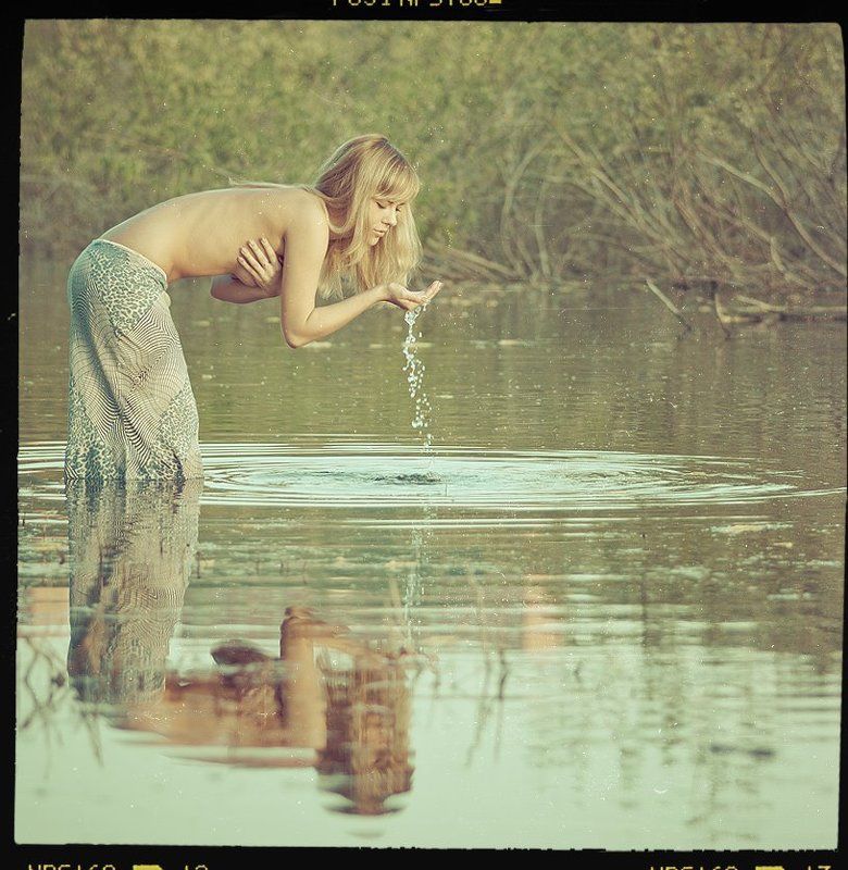 девушка, озеро, вода, пленка, готово *** фото превью