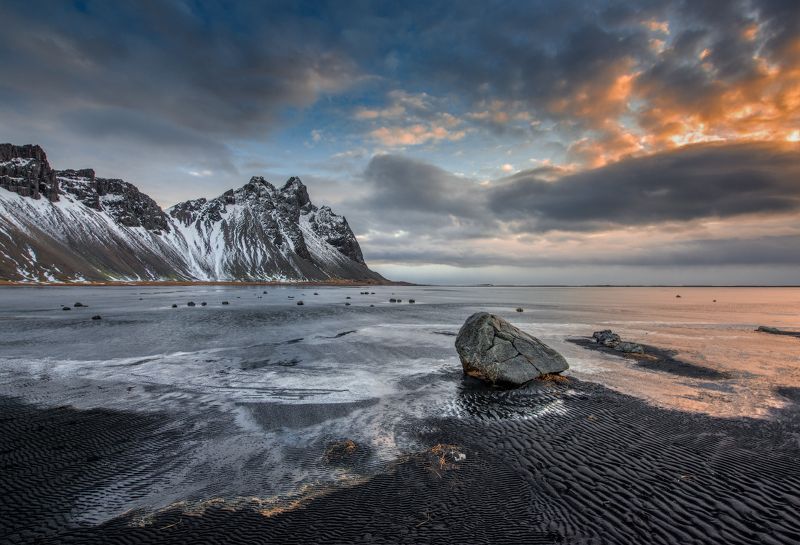 Вестрахорн, Исландия Зимнее утро в Исландии фото превью