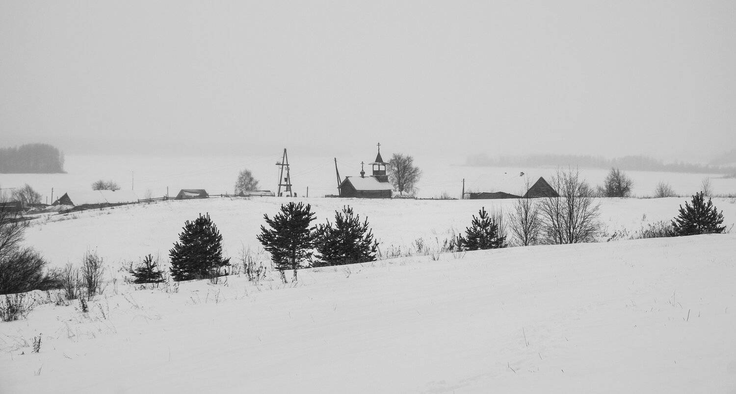 россия, архангельская область, кенозерье, пейзаж, зима, снег, минимализм, церковь, север, заповедник, Оборотов Алексей