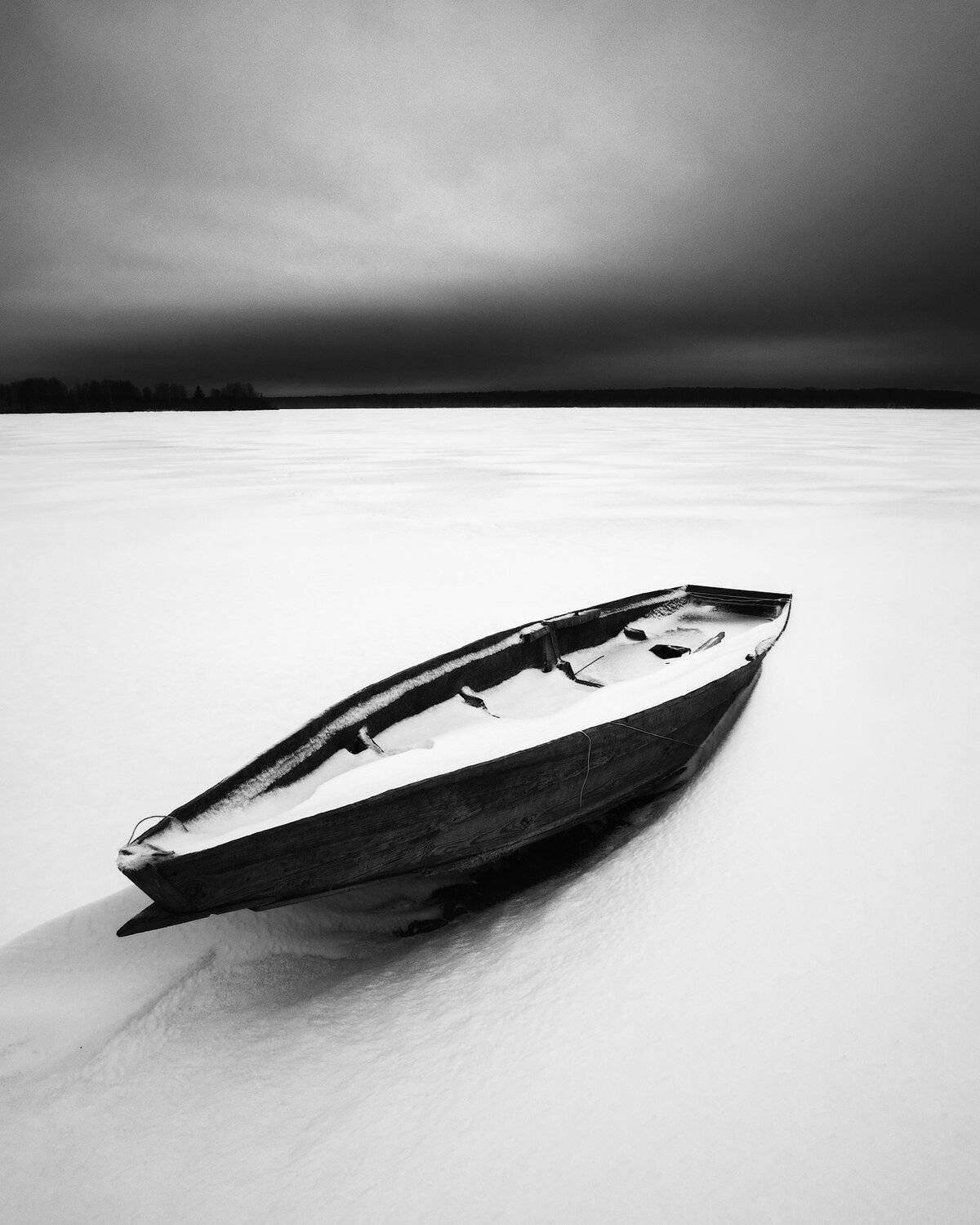 россия, архангельская область, кенозерье, пейзаж, зима, снег, минимализм, лодка, север, заповедник, озеро, Оборотов Алексей