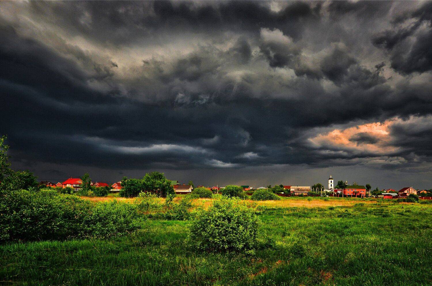 весна, село, околица, гроза, Владимир Штыриков