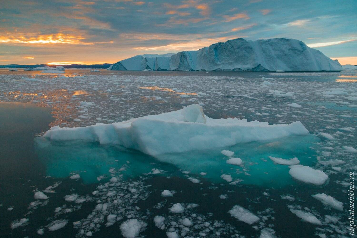 айсберги, айсберг, гренландия, арктика, закат, Ольга Бабушкина