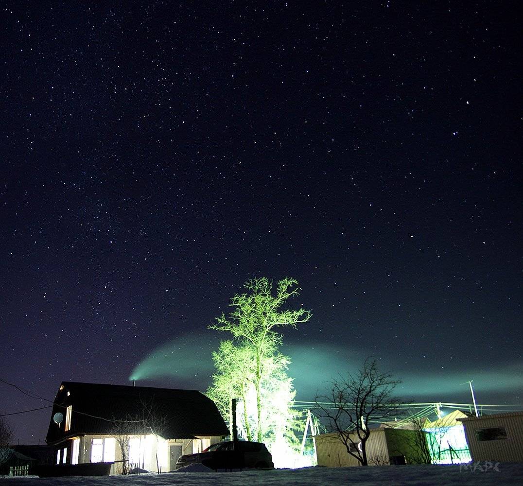 пейзаж ночь зима, Шангареев Марс