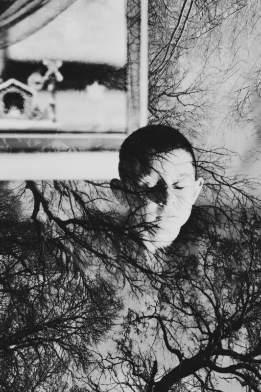 детская фотография, мультиэкспозиция, черно-белая Детские фантазии фото превью