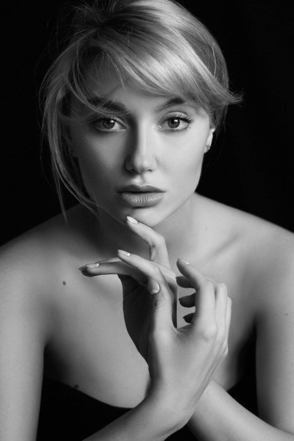 portrait, портрет, девушка, глаза, глаза зеркало души, bw, чб, черно-белое, Диана Хилько