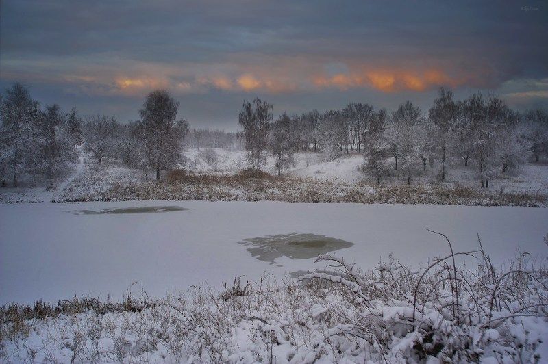 зима,утро,берег,река Январь ... фото превью