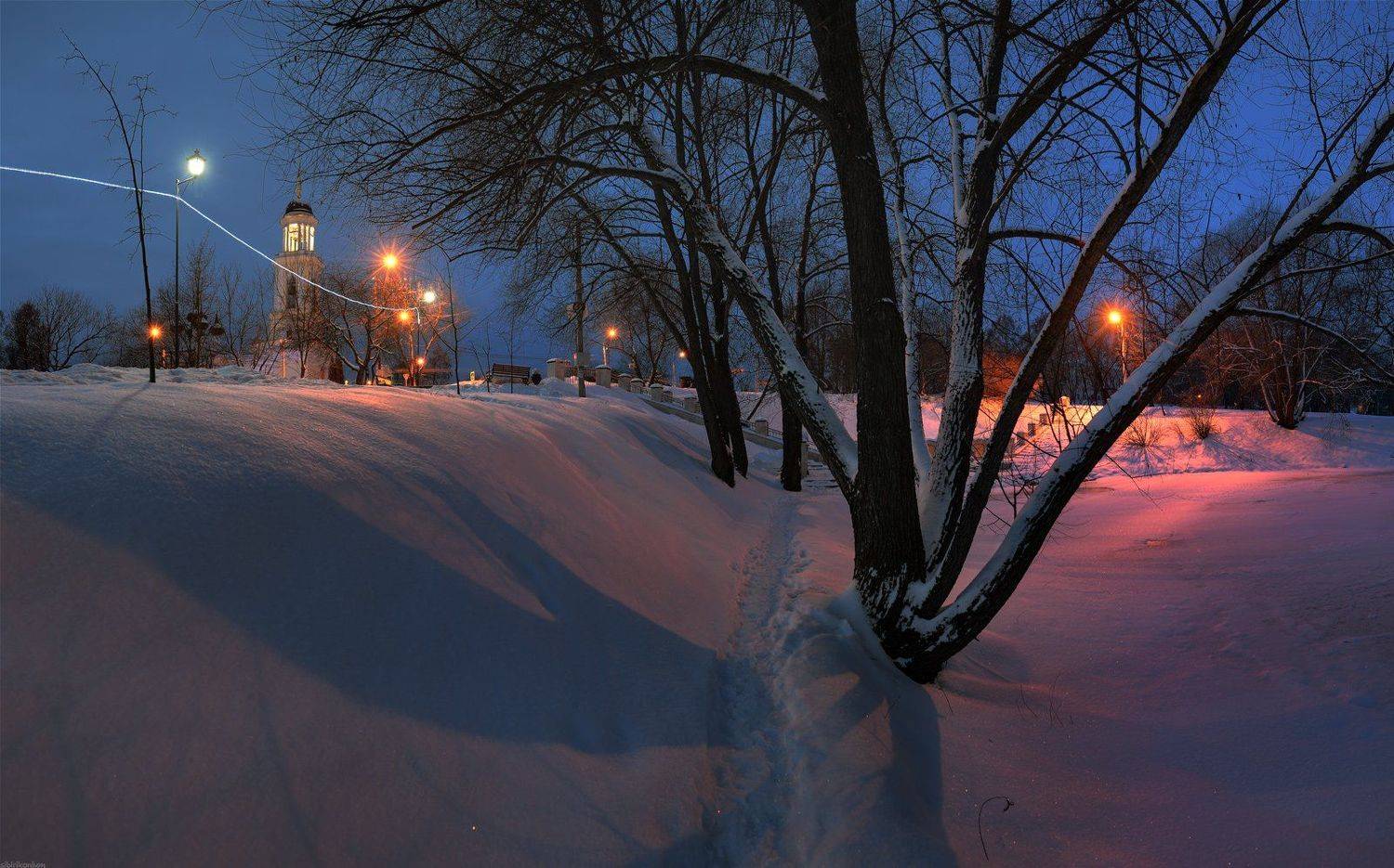 пейзаж архитектура город ночь свет цвет, Морозов Юрий