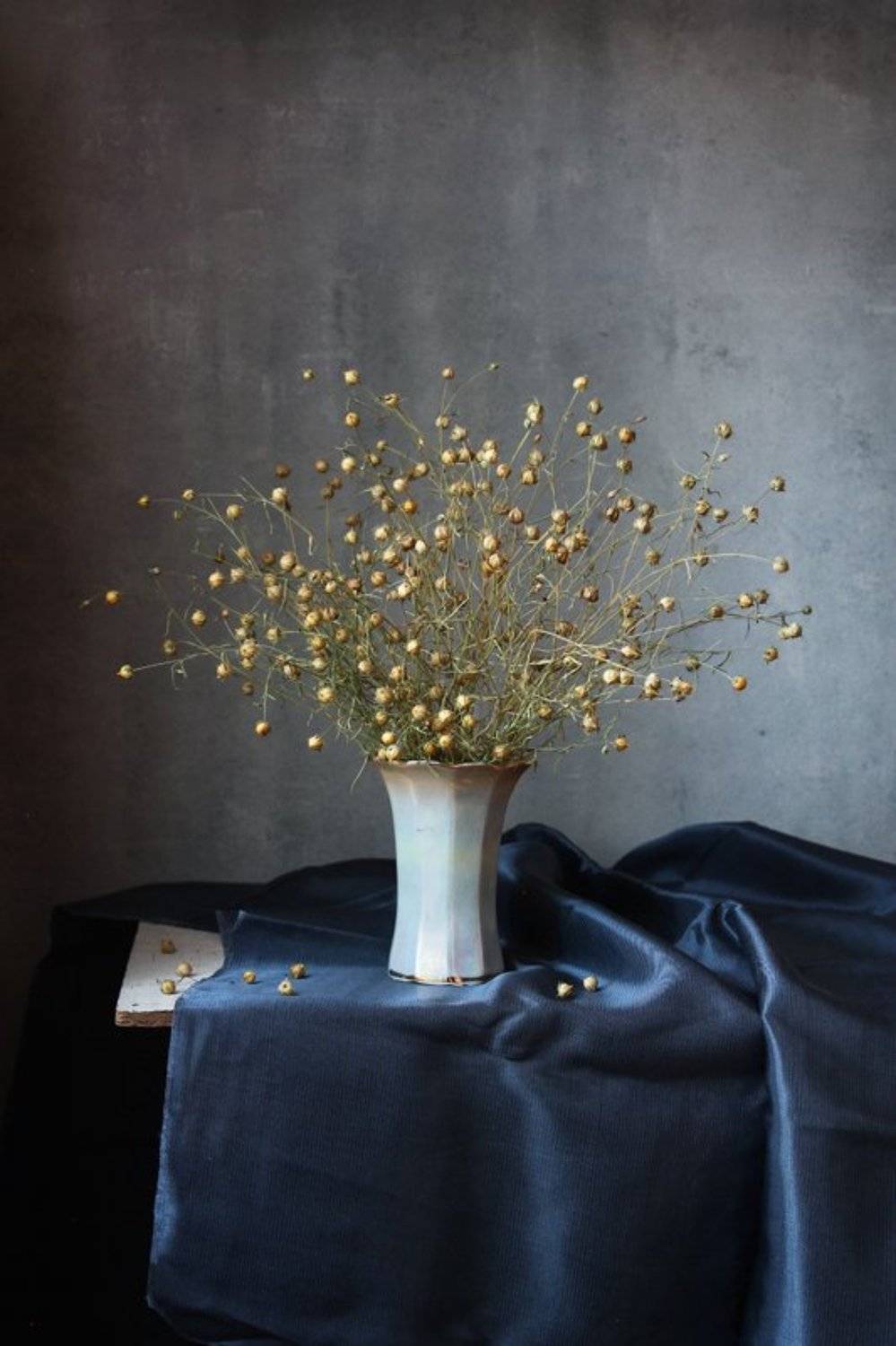 натюрморт, зима, букет, лён, Курочкина Диана