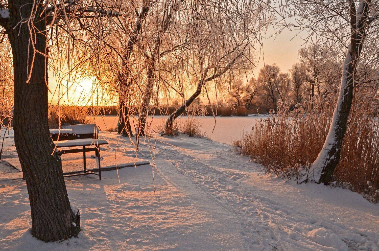 утро, рассвет, река, восход, январь, Валерий Наумов