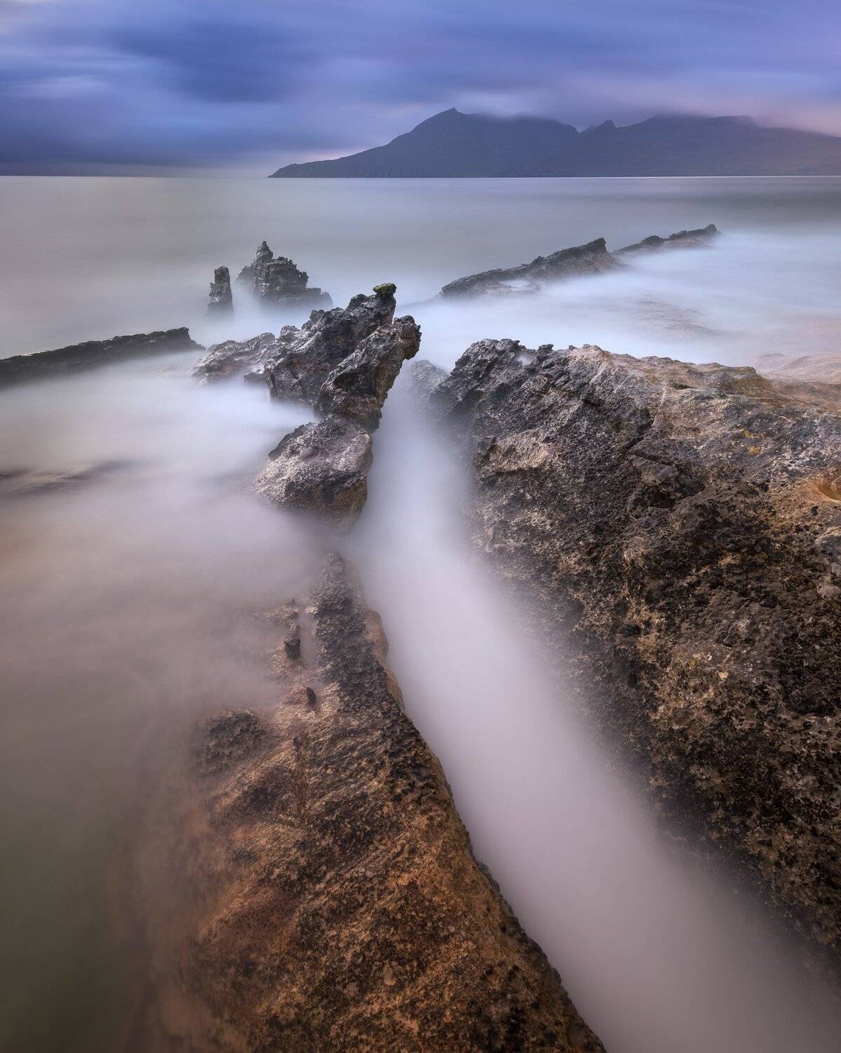 bay, beach, beautiful, blue, cliff, clouds, coast, coastal, dusk, eigg, europe, evening, golden, highlands, island, isle, kingdom, landscape, lochaber, nature, ocean, overcast, pebbles, rain, rainy, rhum, rock, rocky, rum, scenic, scotland, scottish, sea,, Andrey Omelyanchuk