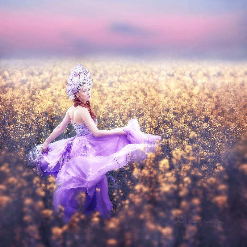кокошник, фешн, сказка, красавица Purple dreams фото превью