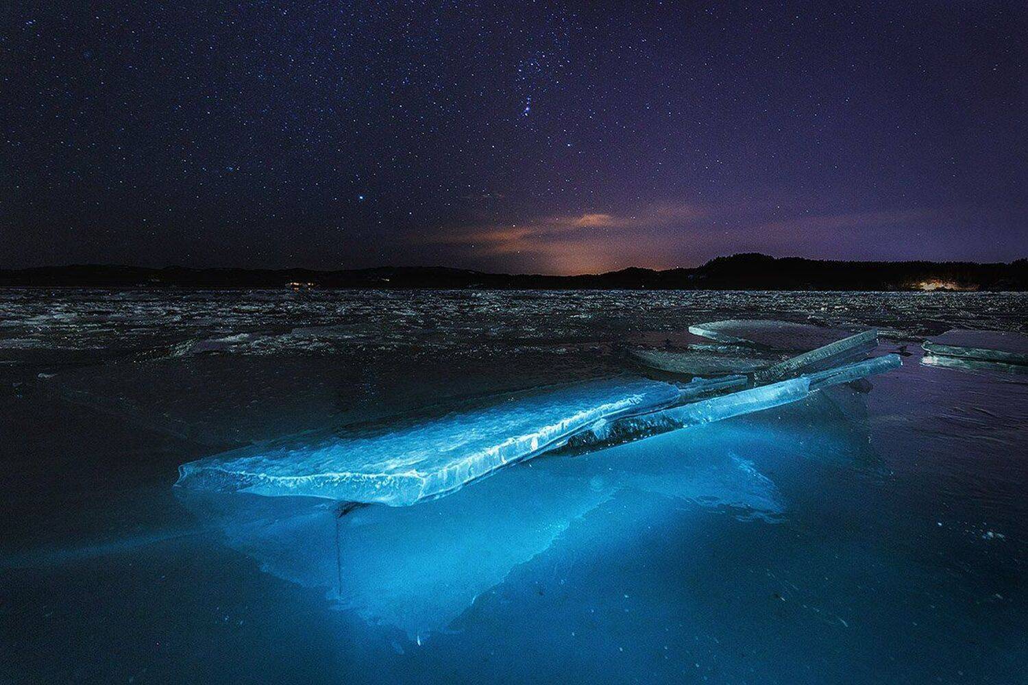 night,ice,lake,frozen,orion,stars,starry,sky,colorful,, Adrian Szatewicz